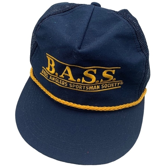 Vintage Bass Anglers Sportsman Society Mesh Back Snapback Trucker Hat Cap - Picture 1 of 6